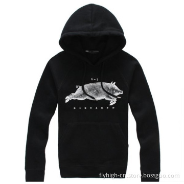 Unisex Printed Black Hoodie